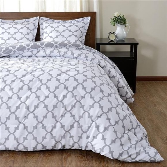 Printed king Comforter Set-Grey Queen/Full Comforter,Soft Bedding Comforter Set - Picture 4 of 7